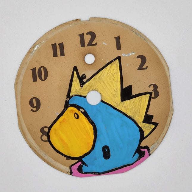 King Bird Clock Original Acrylic Reclaimed Painting by Zdenek Janda