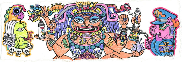 Lady Shiva Original Marker Drawing by Lady Pink