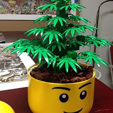 LAGO Clone Kit Super Size Head Marijuana Cannabis Lego Art Sculpture Object by Pat Riot