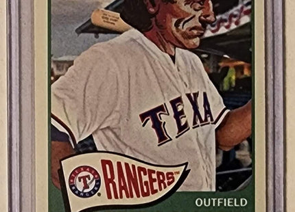 Leonys Martin Old Man Rangers Original Collage Baseball Card Art by Pat Riot