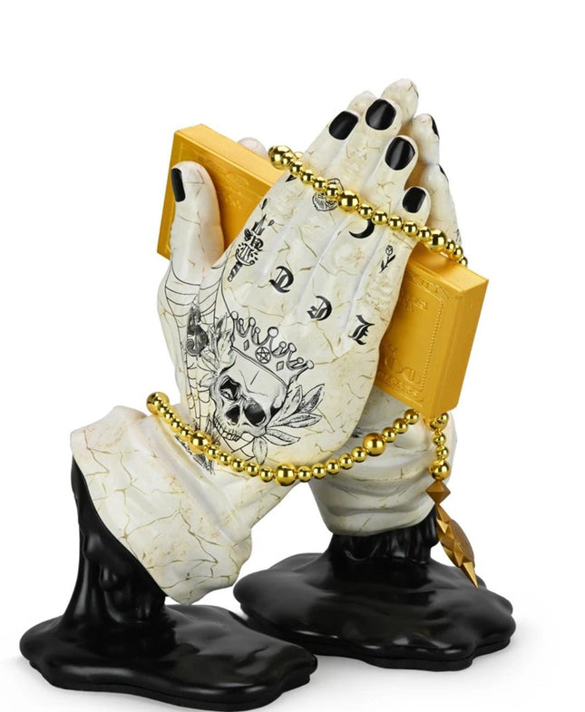 Let Us Prey Tatted Marble Art Toy by Frank Kozik