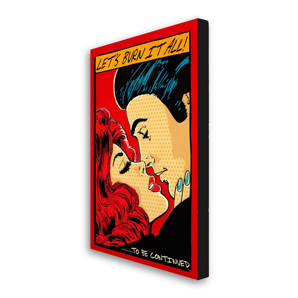 Let's Burn It All 24 x 36 Stencil Wood Print by Denial- Daniel Bombardier