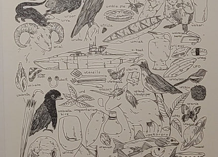 Letter U Alphabet Original Pen Drawing by Deth P Sun