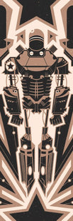 Liberty Prime Metallic Silkscreen Print by Ron Guyatt