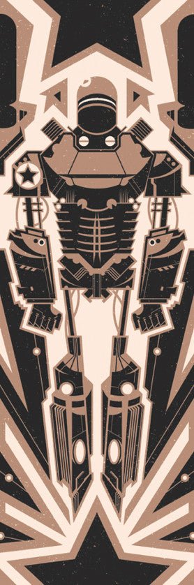 Serigrafía metalizada Liberty Prime de Ron Guyatt