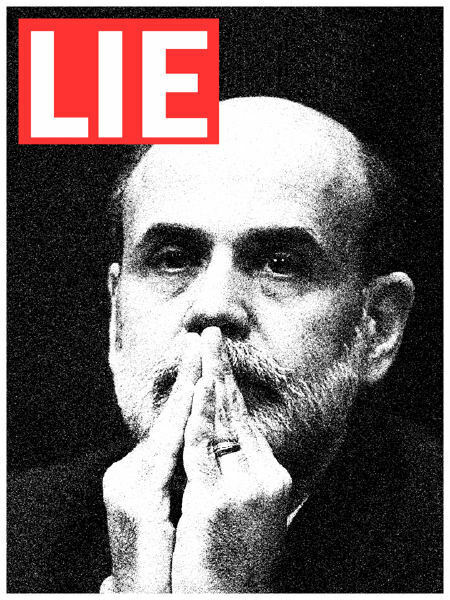 LIE 2 Ben Bernanke Silkscreen Print by Aelhra