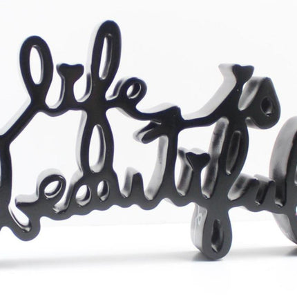 Life is Beautiful Black 2015 Sculpture by Mr Brainwash- Thierry Guetta