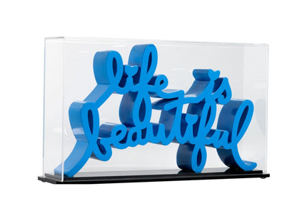 Life is Beautiful Classic Blue Sculpture by Mr Brainwash- Thierry Guetta