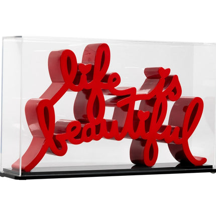 Life is Beautiful Classic Red Sculpture by Mr Brainwash- Thierry Guetta