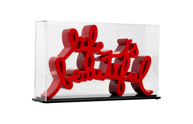 Life is Beautiful Classic Red Sculpture by Mr Brainwash- Thierry Guetta