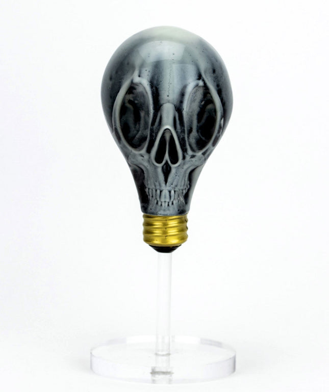Light Cult Crypto Bulb Black & White GID Sculpture by Ron English