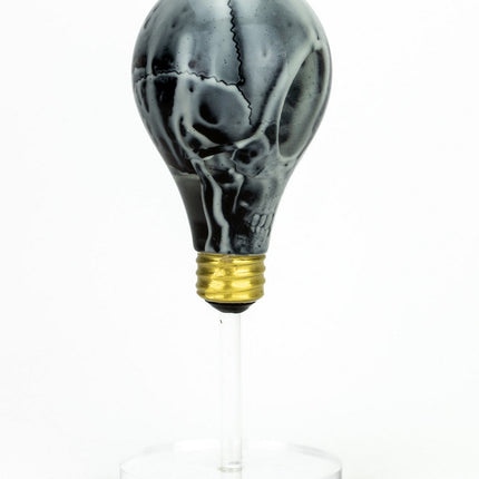 Light Cult Crypto Bulb Black & White GID Sculpture by Ron English