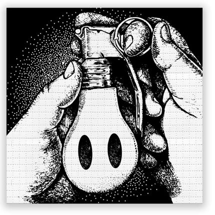 Light Cult Crypto Club Bulb Grenade Blotter Paper Archival Print by Ron English