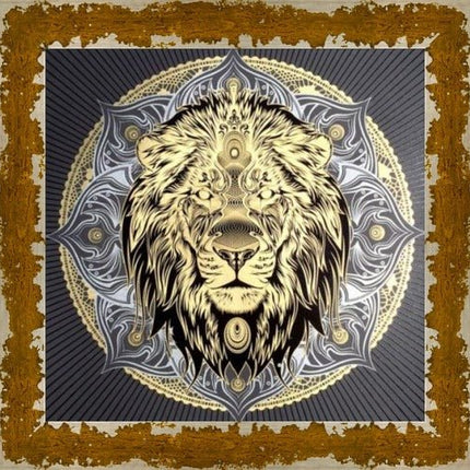 Lion Mandala Silkscreen Print by Chris Saunders