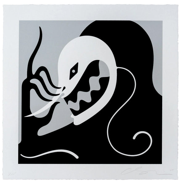 Listen You Fuckers- White Silkscreen Print by Cleon Peterson