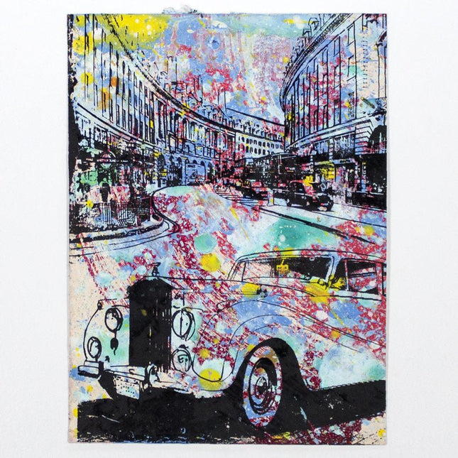 London With Rolls Royce HPM Acrylic Silkscreen Print by Bobby Hill