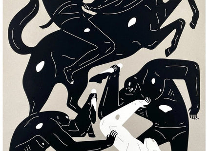 Long Live Death- Silver Silkscreen Print by Cleon Peterson