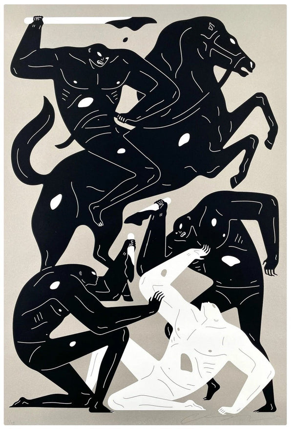 Long Live Death- Silver Silkscreen Print by Cleon Peterson