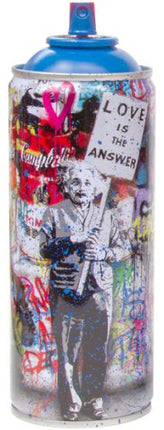 Love is the Answer Cyan Spray Paint Can Sculpture by Mr Brainwash- Thierry Guetta