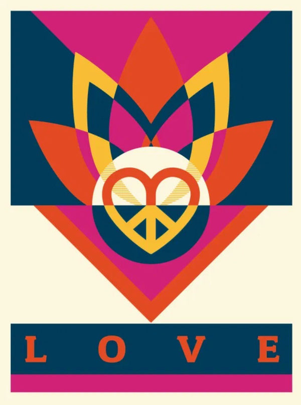 Love Lotus Silkscreen Print by Shepard Fairey- OBEY