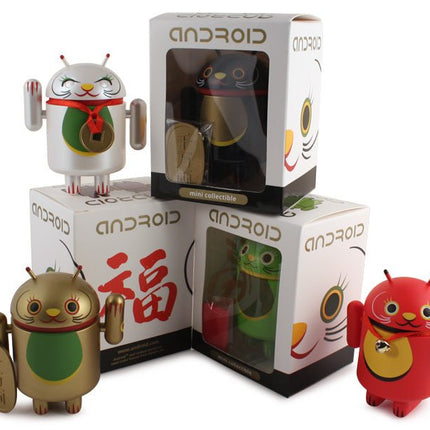 Lucky Cat Android AP Set Signed Art Toy by Shane Jessup