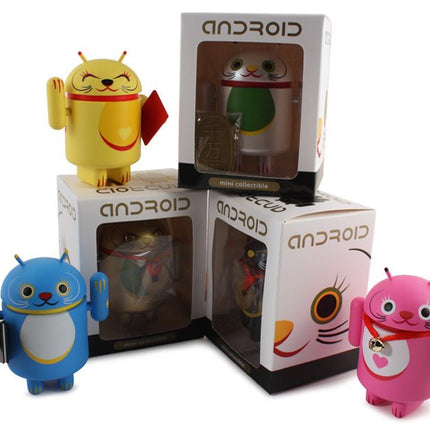 Lucky Cat Android AP Set Signed Art Toy by Shane Jessup