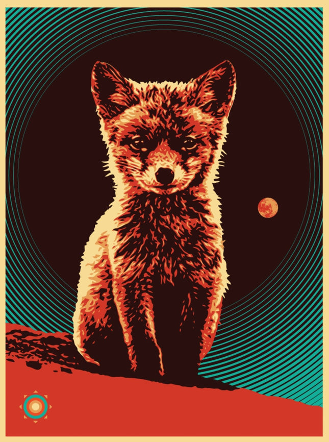 Luna Fox Silkscreen Print by Ernesto Yerena Montejano- Hecho Con Ganas