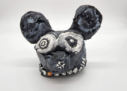 Macabre Goth Mouse Original Acrylic Mache Sculpture by Justin Aerni