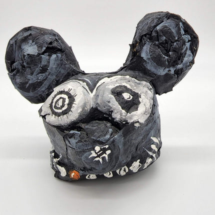 Macabre Goth Mouse Original Acrylic Mache Sculpture by Justin Aerni