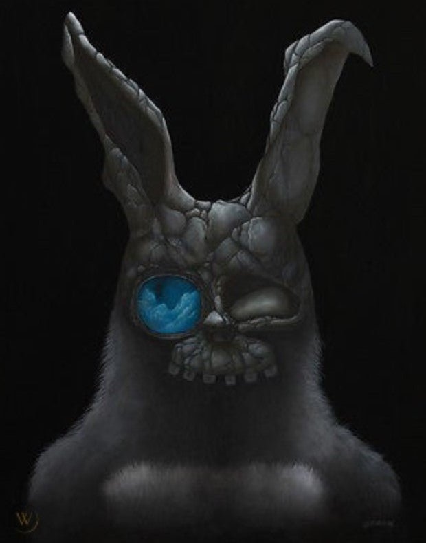 Zombie Bunny (layered woodcut, by me) : r/creepy