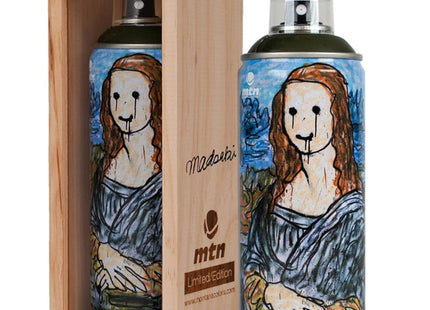 Madsaki Mona Lisa 3 Dharma Green Spray Paint Can Artwork by Montana MTN