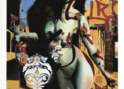 Marie I #2 HPM Hand-Embellished Archival Pigment Print - Sprayed Paint Art Collection