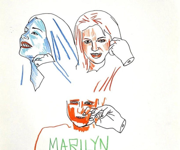 Dessin couleur au crayon Marilyn Manson par Albert Reyes