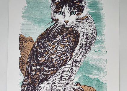 Meowl 12x16 Silkscreen Print by Nate Duval
