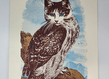 Meowl Silkscreen Print by Nate Duval