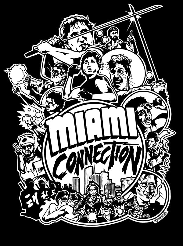Miami Connection White Silkscreen Print by Jeremy Wheeler
