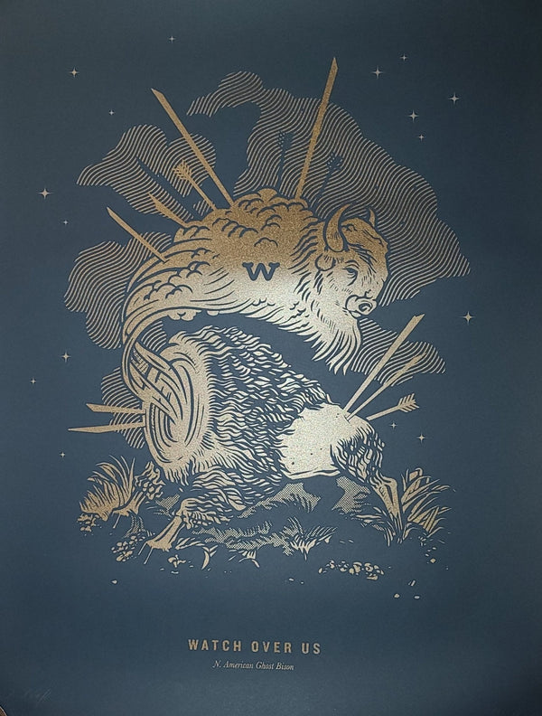 Midnight Bison Silkscreen Print by Dan Christofferson- Beeteeth