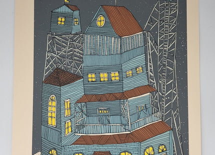 Midnight Manor AP Cream Silkscreen Print by Nate Duval