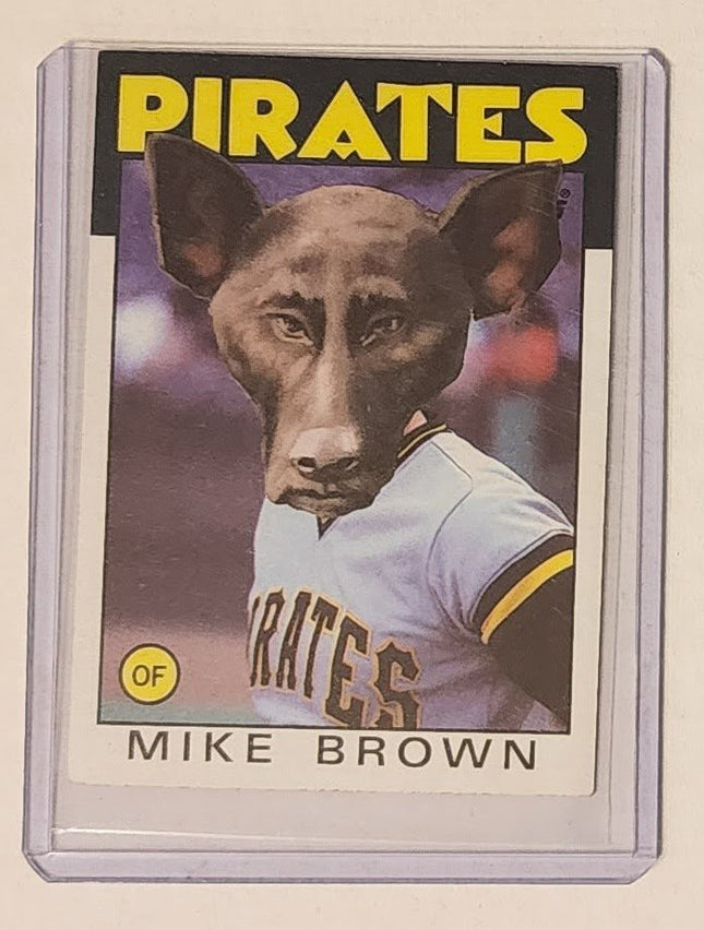 Mike Brown Putin Dog Pirates Original Collage Baseball Card Art by Pat Riot