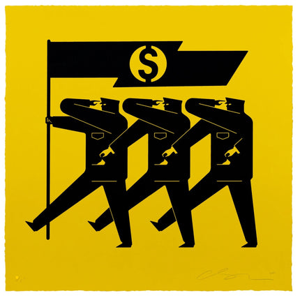 Money and Power- Yellow Silkscreen Print by Cleon Peterson