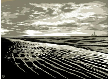 Moon Over Biloxi- White Silkscreen Print by Shepard Fairey- OBEY