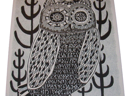 Night Owl 6x8 Silver Silkscreen Print by Nate Duval