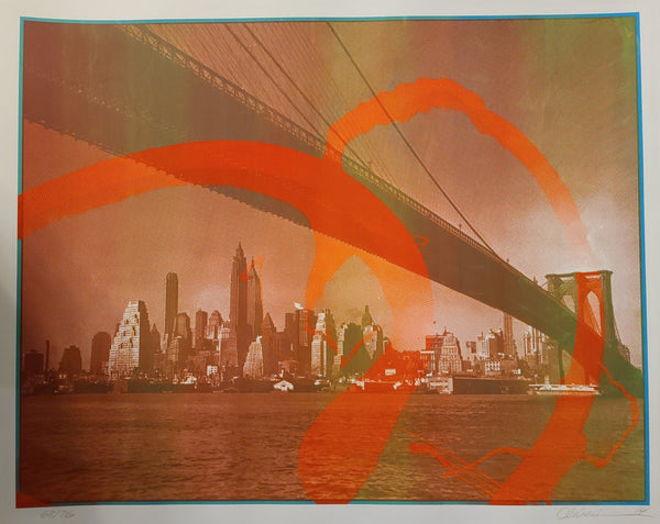 No Sleep Till Brooklyn #68 Red Brown Silkscreen Print by Tim Oliveira