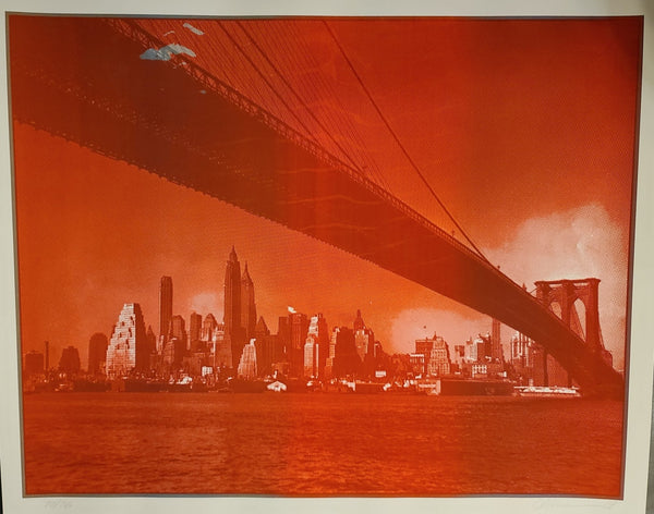 No Sleep Till Brooklyn #70 Orange Red Silkscreen Print by Tim Oliveira