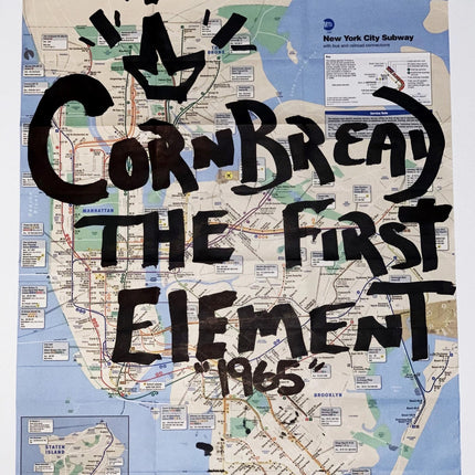 NYC MTA Map 1st Element 1965 Original Marker Drawing by Cornbread- Darryl McCray