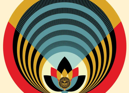 Obey Radiant Lotus- Round Silkscreen Print by Shepard Fairey- OBEY