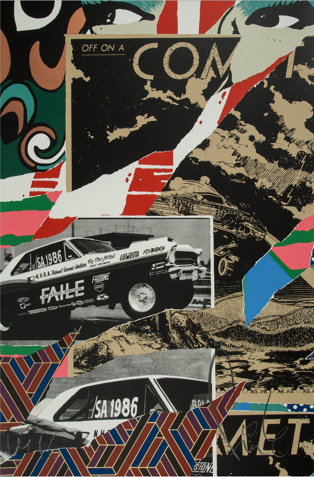 Off On A Fast One Silkscreen Print by Faile