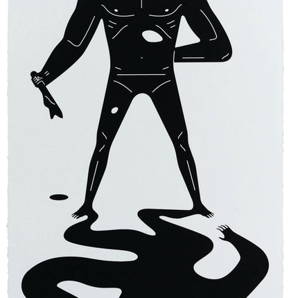 On the Shady Side of the Street- White Silkscreen Print by Cleon Peterson