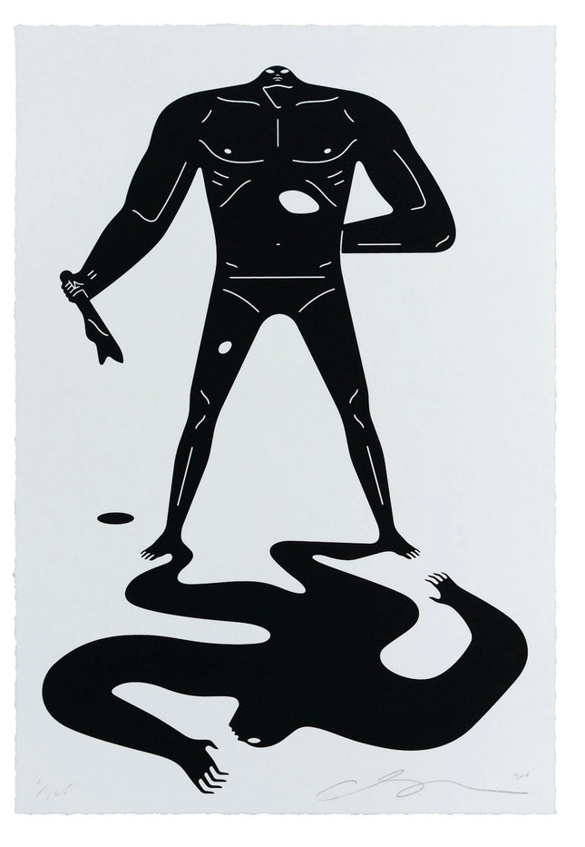 On the Shady Side of the Street- White Silkscreen Print by Cleon Peterson