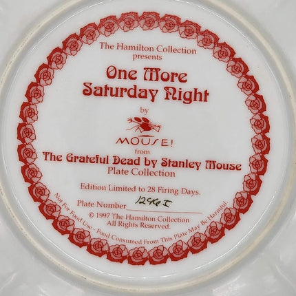 One More Saturday Night Plate Art Object by Hamilton Collection x Stanley Mouse